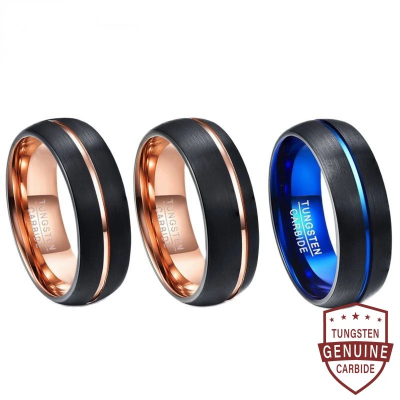 Bonlavie 8mm Real Tungsten Carbide Ring Exquisite Dome Blue Rose Gold Color Groove Men Wedding Bands
Bonlavie 8mm Real Tungsten Carbide Ring Exquisite Dome Blue Rose Gold Color Groove Men Wedding Bands