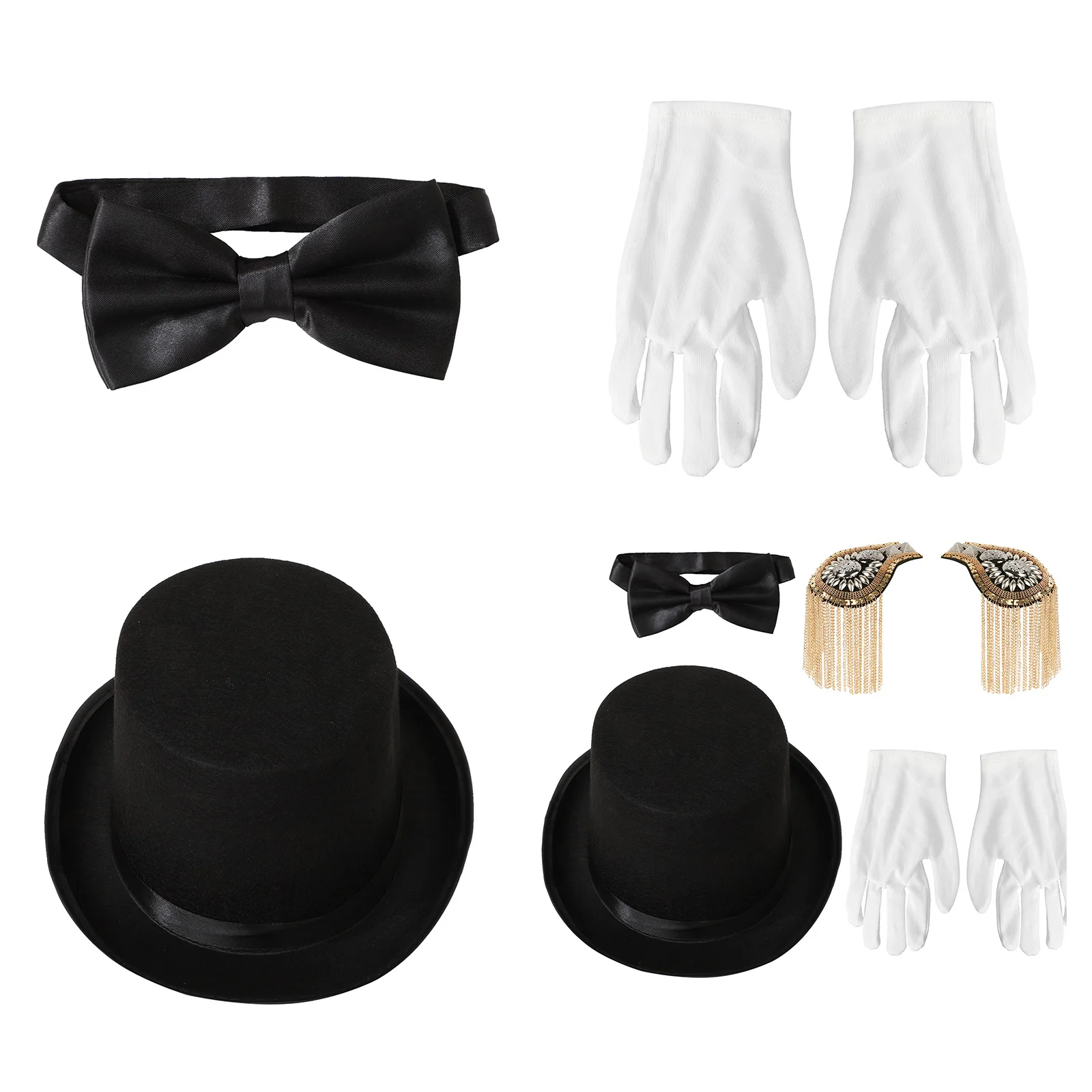 Halloween Magician Circus Ringmaster Costumes Bowler Hat Gloves Satin Bow Tie Party Circus Showman Supplies Masquerade Cosplay
Halloween Magician Circus Ringmaster Costumes Bowler Hat Gloves Satin Bow Tie Party Circus Showman Supplies Masquerade Cosplay