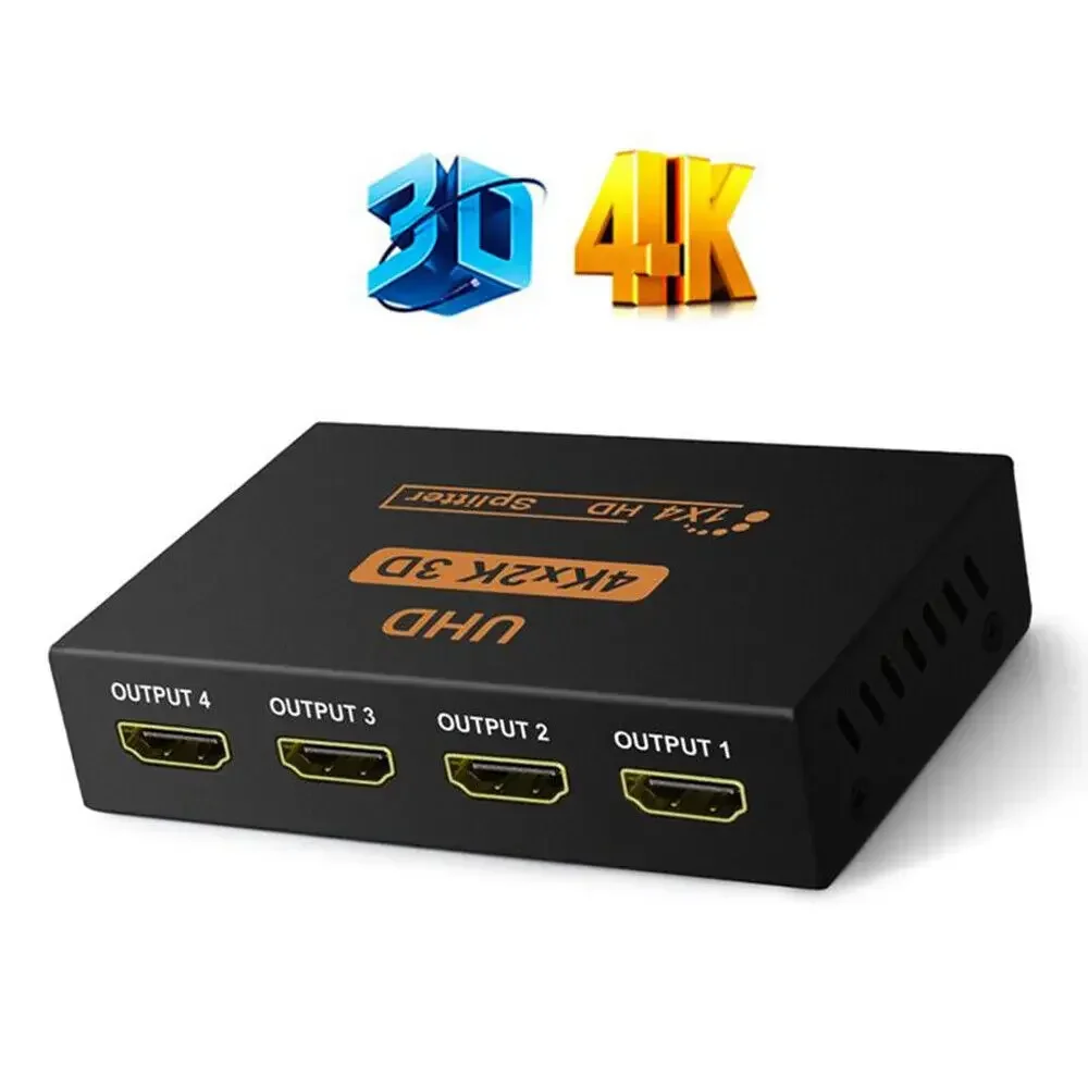 HDMI Splitter 1 In 4 Out 4K 2K Ultra HD 3D Multi Port Hub HDMI Switch Converter for Laptop Computer Monitor
HDMI Splitter 1 In 4 Out 4K 2K Ultra HD 3D Multi Port Hub HDMI Switch Converter for Laptop Computer Monitor