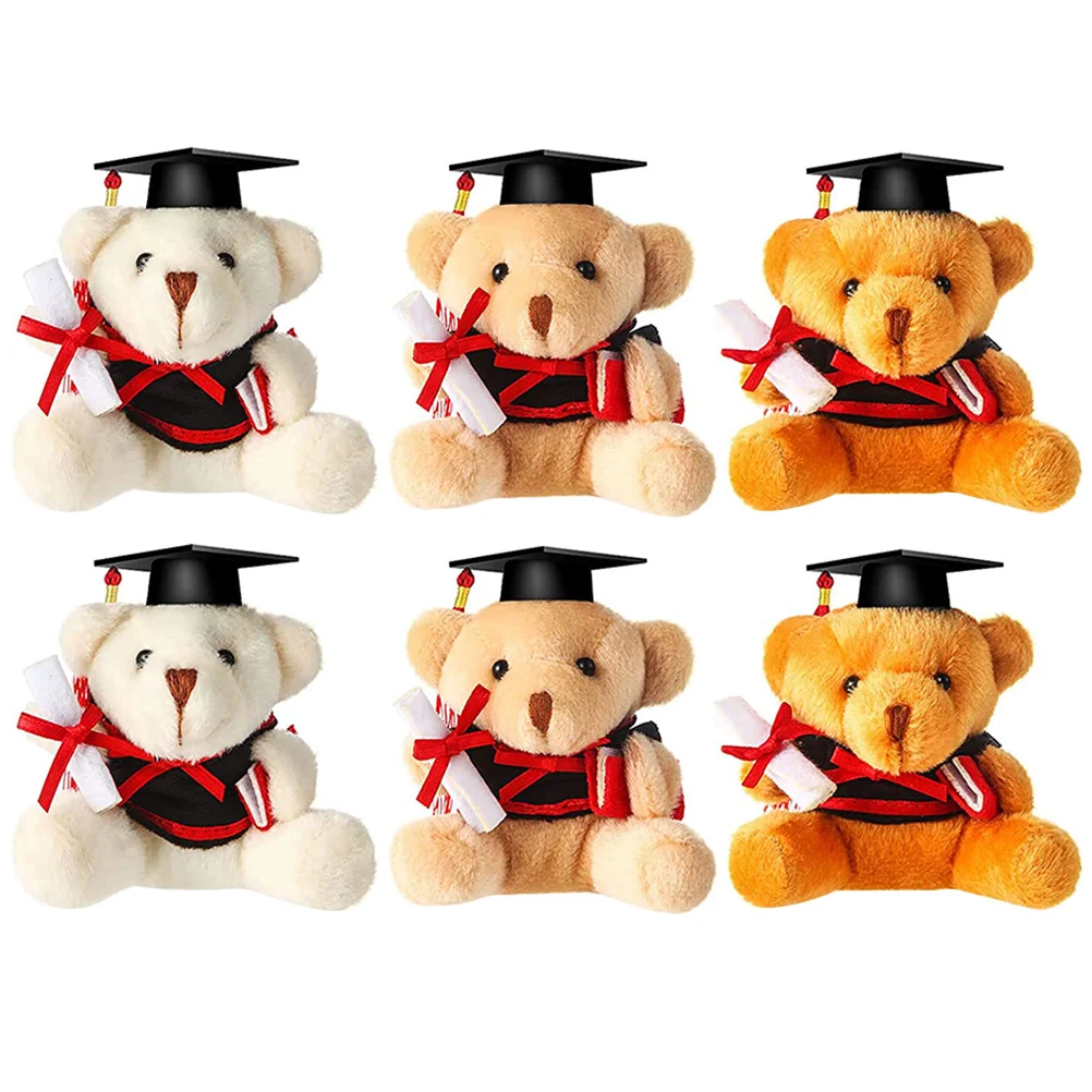 

Adorable Graduation Themed Decor Fluffy Keychain Stuffed Toys Keychain for Party Keychains Bag Graduation