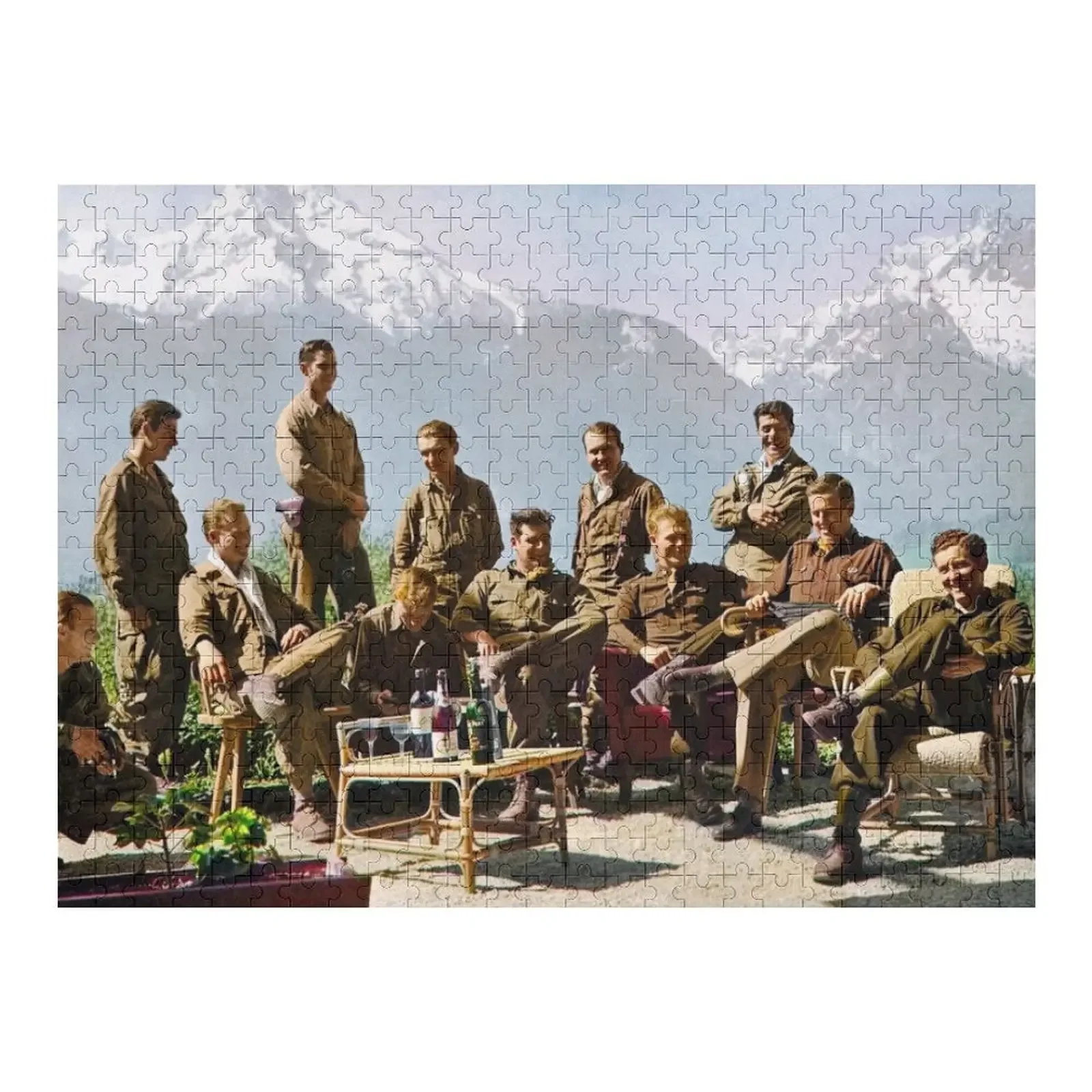 

Dick Winters and his Easy Company lounging at Eagle's Nest, Hitler's former residence in the Bavarian Alps, 1945. Jigsaw Puzzle