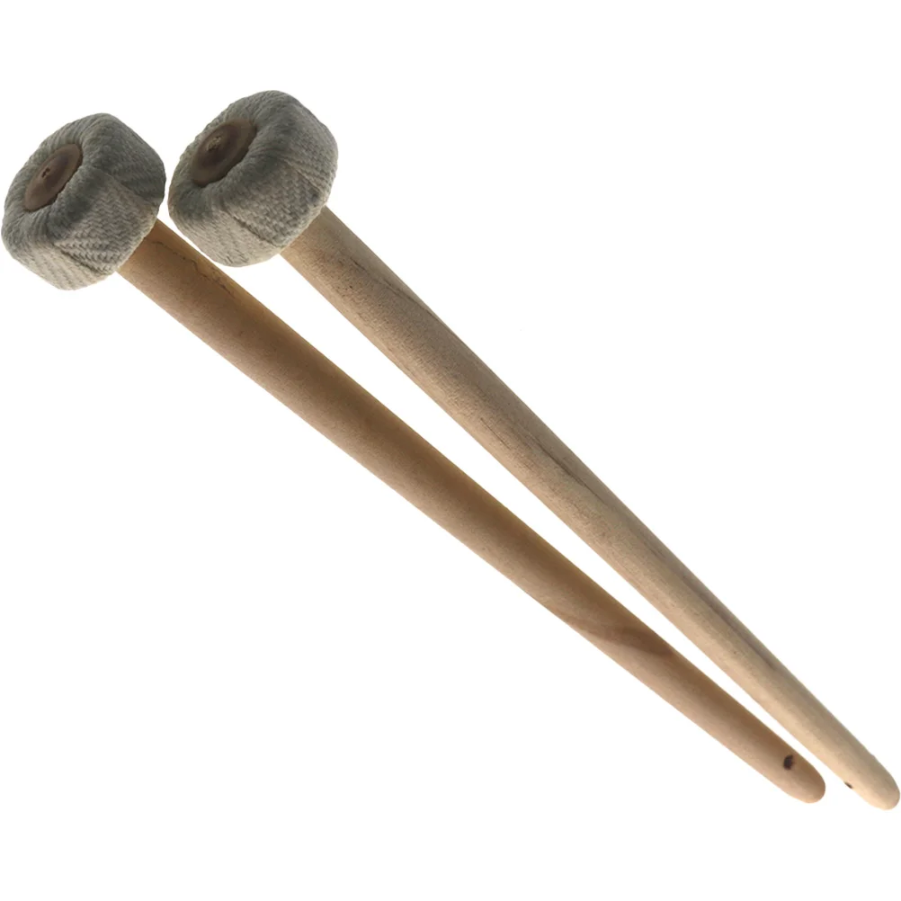 

2 Pcs Trumpet Instrument Gong Parts Accessories Wooden Cotton-head Mallets Musical Linen Hammer Percussion Chinese