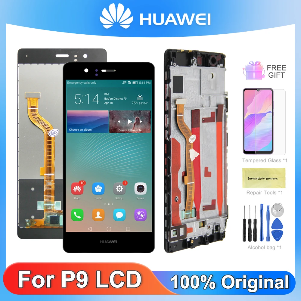 5.2'' Original LCD For Huawei P9 LCD Display Touch Screen Digitizer With Frame For Huawei P9 EVA-L09 L19 L29 AL10 TL00 AL00 DL00
5.2'' Original LCD For Huawei P9 LCD Display Touch Screen Digitizer With Frame For Huawei P9 EVA-L09 L19 L29 AL10 TL00 AL00 DL00