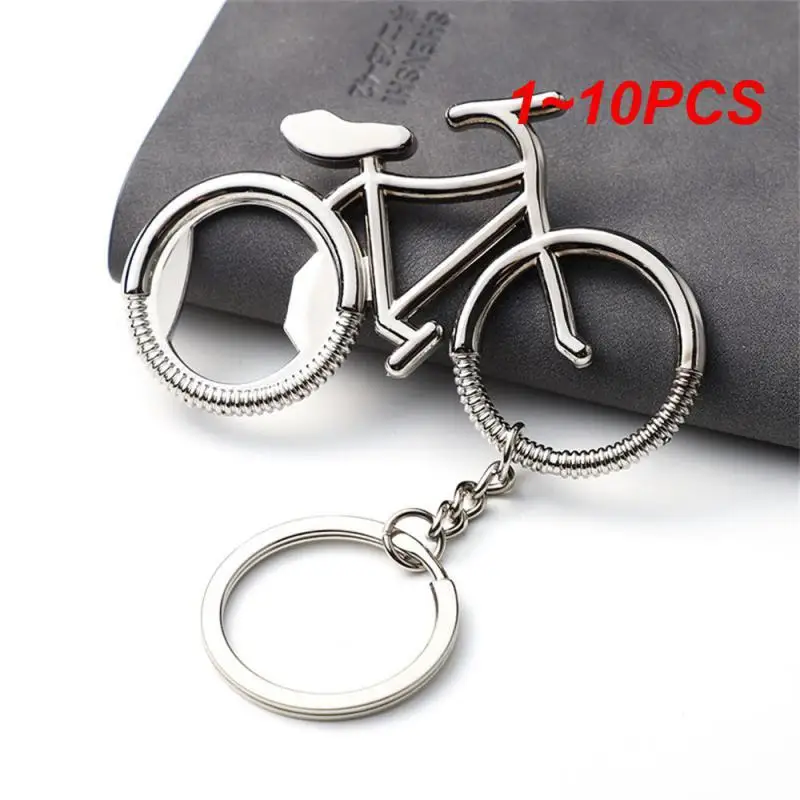 

1~10PCS Creative Metal Beer Bottle Opener Fashion Cute Bike Keychain Key Rings For Lover Biker Bottle Openers Men's Gift