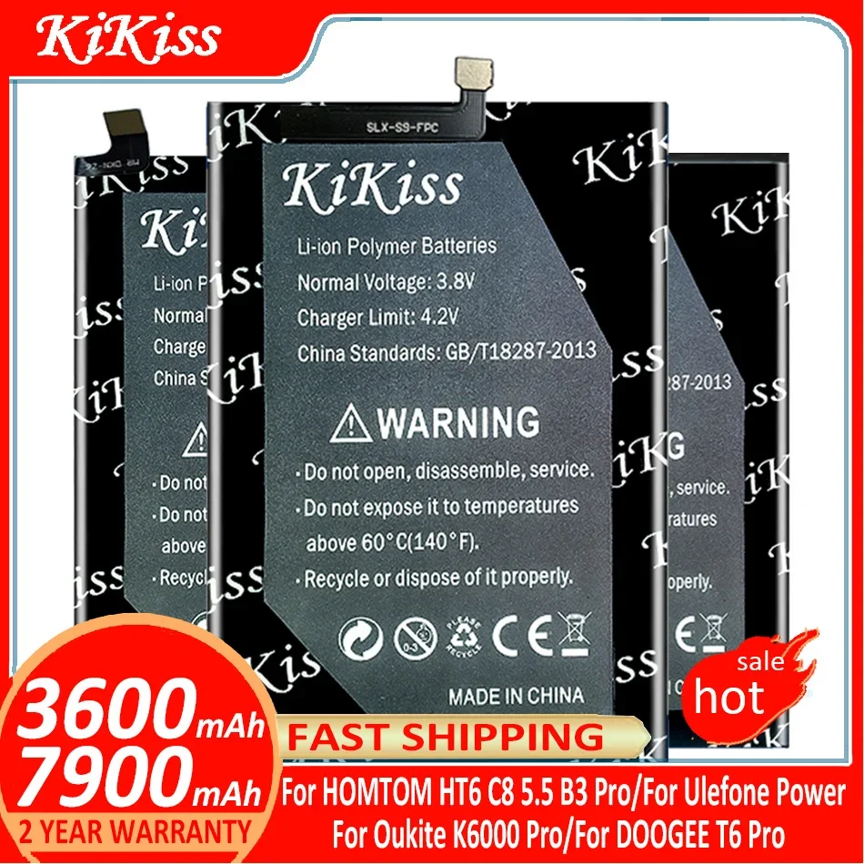 KiKiss Battery for HOMTOM HT6 C8 5.5 B3 Pro B3Pro/For Oukite K6000 Pro K6000Pro/For Ulefone Power/For DOOGEE T6 Pro T6Pro
KiKiss Battery for HOMTOM HT6 C8 5.5 B3 Pro B3Pro/For Oukite K6000 Pro K6000Pro/For Ulefone Power/For DOOGEE T6 Pro T6Pro