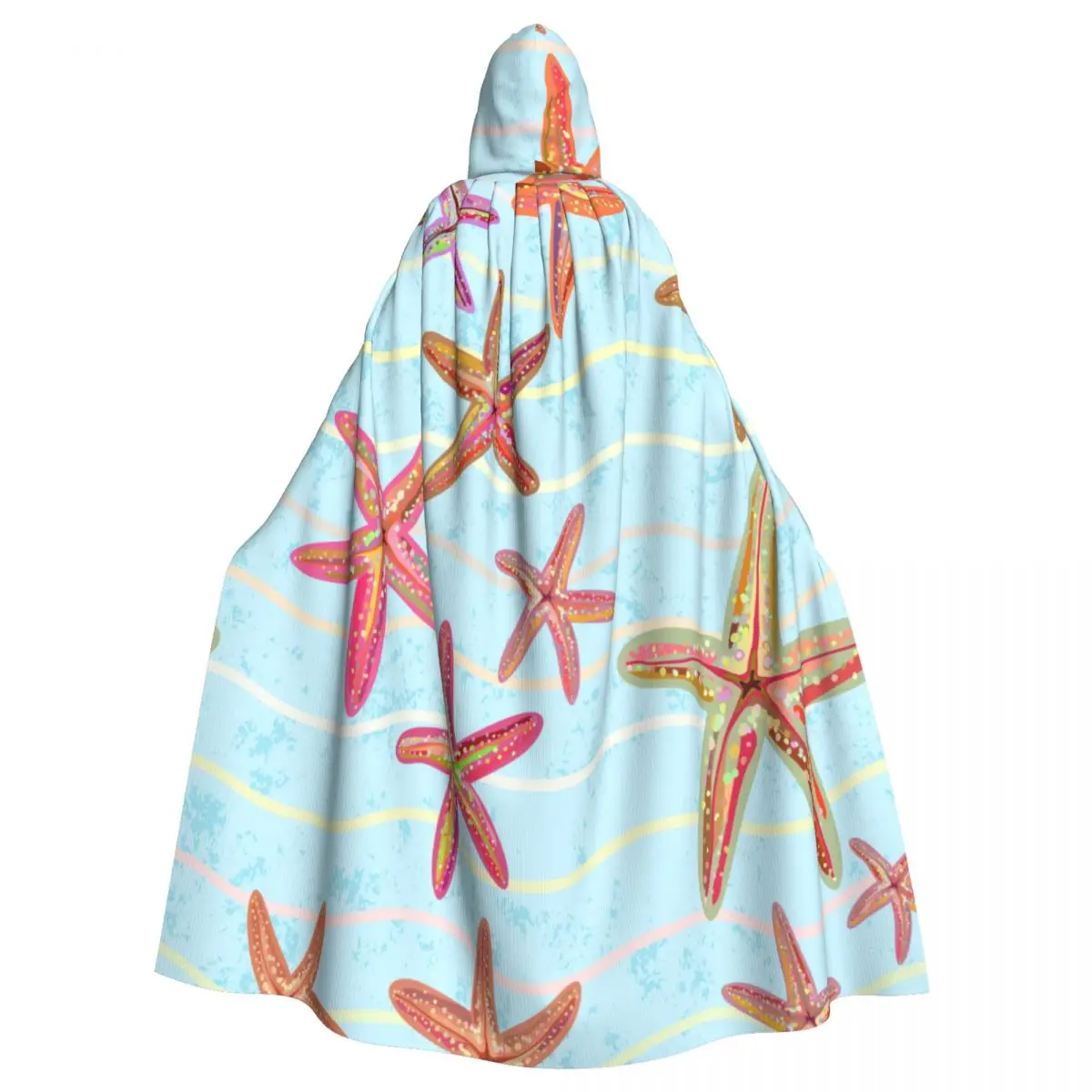 

Cosplay Medieval Costumes Sea Starfish In Wave Hooded Cloak Capes Long Robes Jackets Coat Carnival