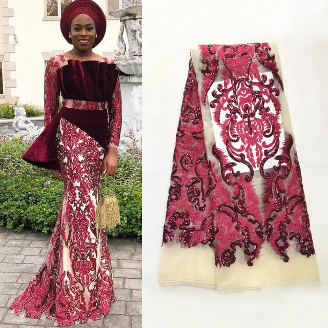 African Lace Fabric 2021 Embroidered Nigerian Laces Fabric High Quality French Tulle Lace Fabric for Women,5Yards.JL003 Red
African Lace Fabric 2021 Embroidered Nigerian Laces Fabric High Quality French Tulle Lace Fabric for Women,5Yards.JL003 Red