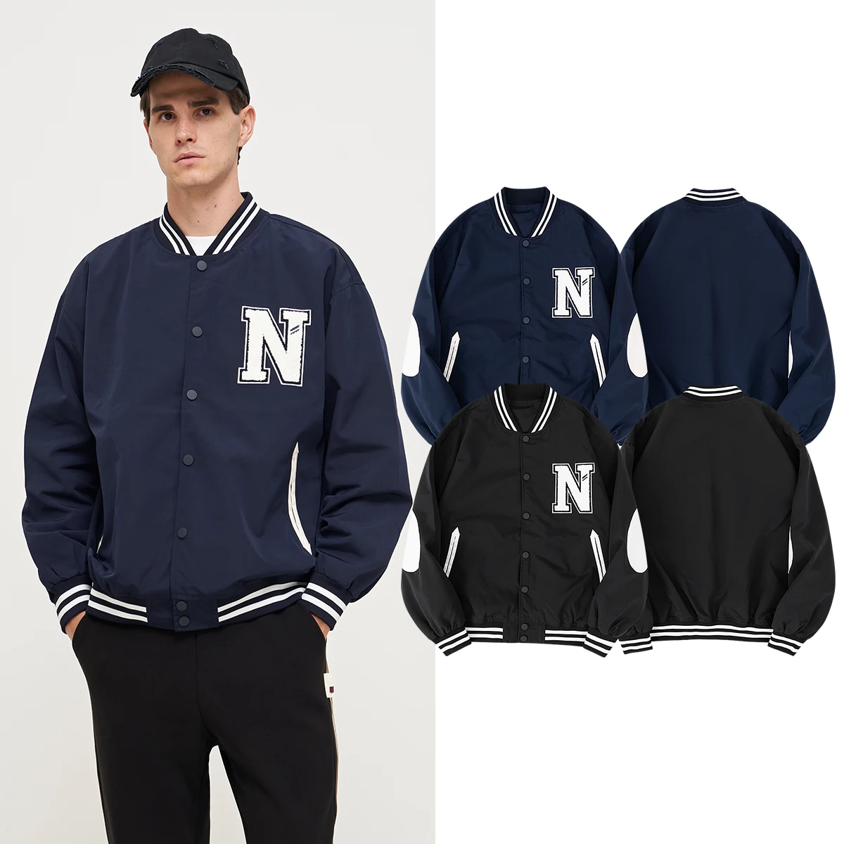 

Men's Lightweight Bomber Jacket Fashion Varsity Baseball Coats Unisex Letter Graphic Loose Spring&Autumn Streetwear 24H shipped