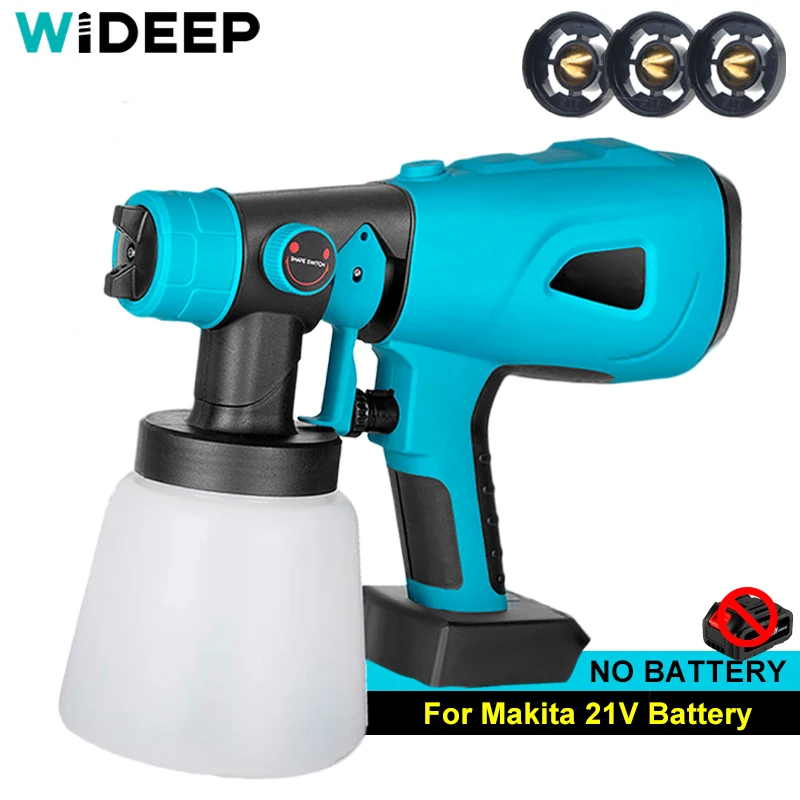 800ML Electric Spray Gun HVLP Home Paint Sprayer Flow Control Easy Spraying Clean Point Gun Copper Nozzle for Makita 18V Battery
800ML Electric Spray Gun HVLP Home Paint Sprayer Flow Control Easy Spraying Clean Point Gun Copper Nozzle for Makita 18V Battery
