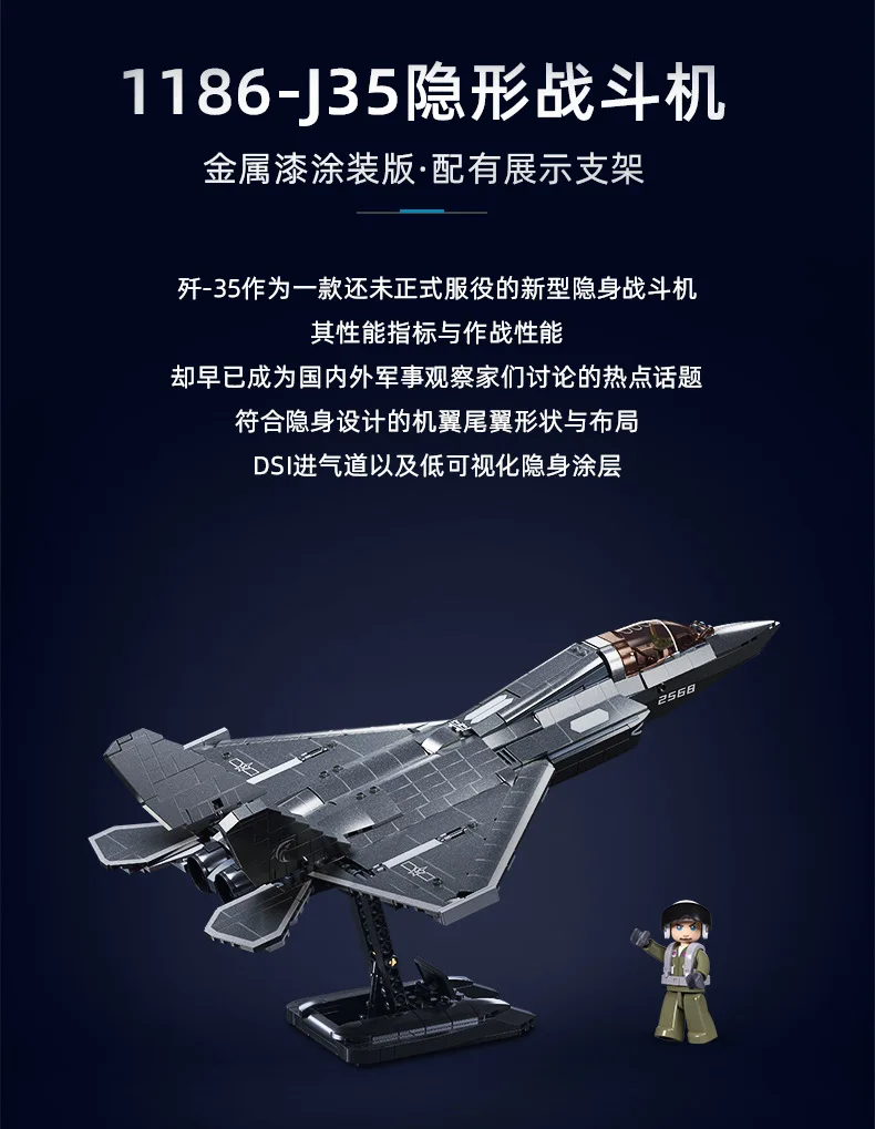 Sluban Building Block Toys Military B1186 1/44 J35 Stealth Fighter 838PCS Bricks Compatible With Leading Brands Construction Kit Sluban Building Block Toys Military B1186 1/44 J35 Stealth Fighter 838PCS Bricks Compatible With Leading Brands Construction Kit