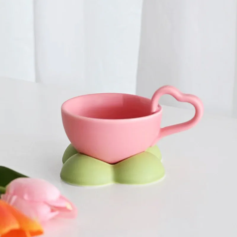 

Милая керамическая кружка TingKe в Корейском стиле ins с ручкой love, креативная подставка для чашки в форме облака, современная простая домашняя кофейная чашка и блюдце в комплекте