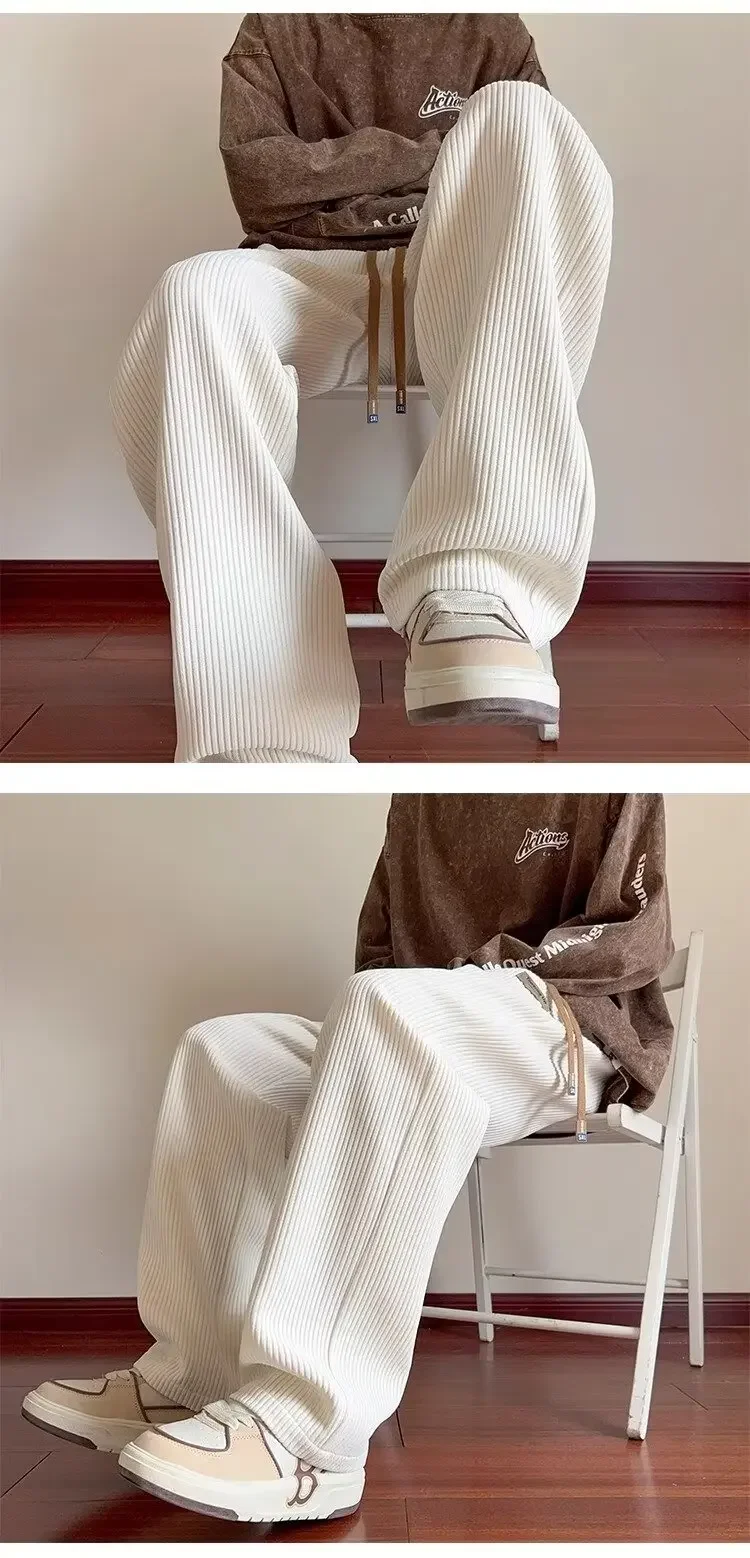 النمط الأمريكي الرجال سروال قصير الخريف/الشتاء الصوف مبطن فضفاض مستقيم الساق بناطيل كاجوال العصرية واسعة الساق الرجال السراويل النمط الأمريكي الرجال سروال قصير الخريف/الشتاء الصوف مبطن فضفاض مستقيم الساق بناطيل كاجوال العصرية واسعة الساق الرجال السراويل