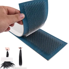 24cm X 9cm Hair Drawing Mat For Bulk Hackle Combs Tools Hair Extensions Drawing Card(Skin Pad) With Needles