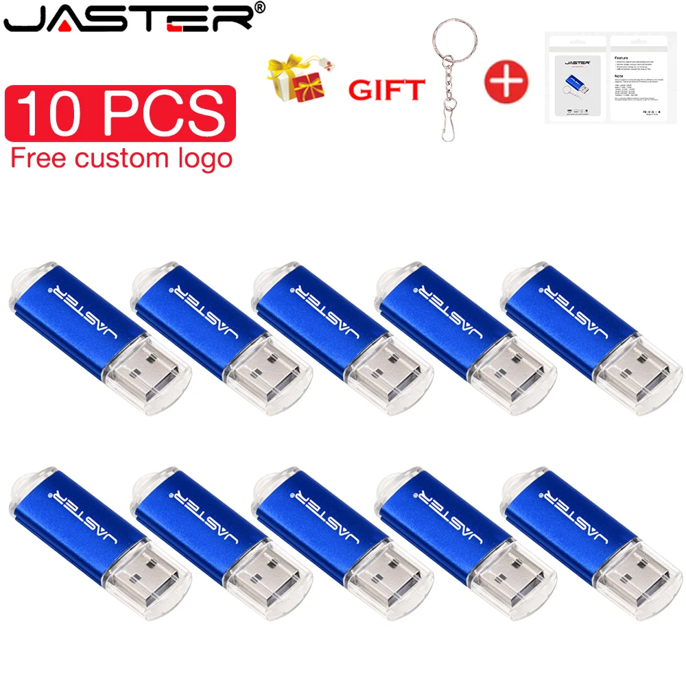 

JASATER USB 2.0 128GB Flash Drives 10PCS/lot Pen Drive Thumbdrive 64GB 16GB Pendrive Memory Stick 32GB U Stick Free Custom Logo