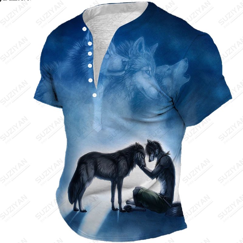 Men's Summer Short Sleeve T-shirt Button V-Neck Loose 3D Print Pattern Oversized New Fashion Business Top Daily Werewolf Horror
Men's Summer Short Sleeve T-shirt Button V-Neck Loose 3D Print Pattern Oversized New Fashion Business Top Daily Werewolf Horror
