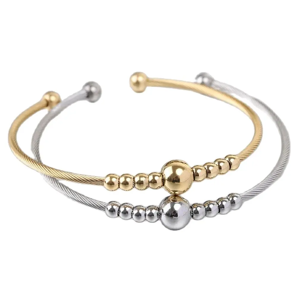 New Fashion Stainless Steel Cable Bead Bracelet For Women Charm Adjustable Bangles Opening Bracelets for Girls Jewelry Wholesale
New Fashion Stainless Steel Cable Bead Bracelet For Women Charm Adjustable Bangles Opening Bracelets for Girls Jewelry Wholesale