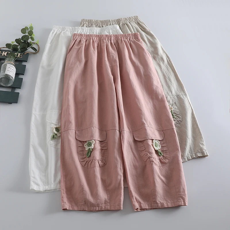 Summer New Sweet Pockets Pants Women Elastic Waist Casual Ankle-length Pants 823-353
Summer New Sweet Pockets Pants Women Elastic Waist Casual Ankle-length Pants 823-353
