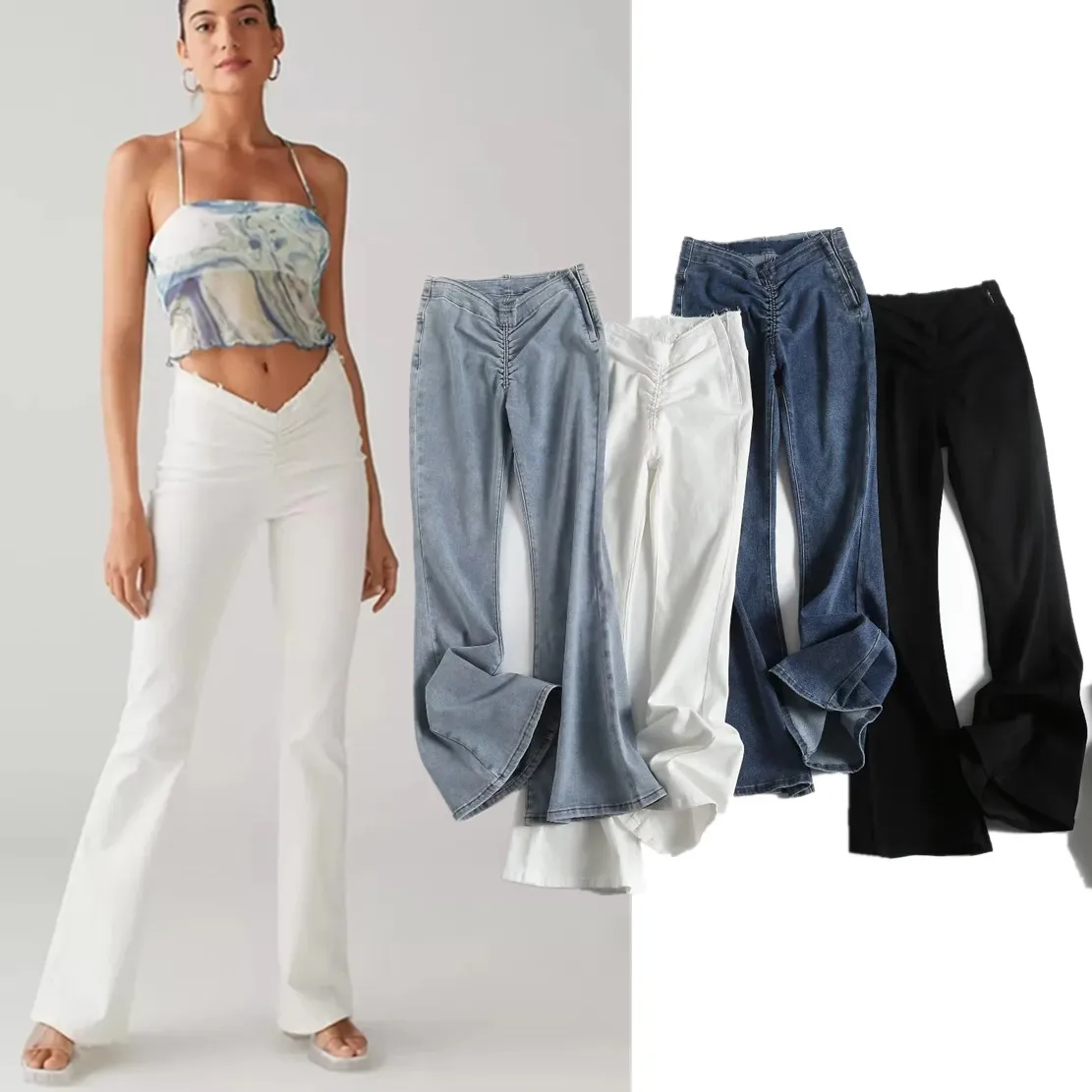 Maxdutti Flare Jeans American Vintage High Waist Burrs Skinny Jeans Solid Casual Denim Pants Women
Maxdutti Flare Jeans American Vintage High Waist Burrs Skinny Jeans Solid Casual Denim Pants Women