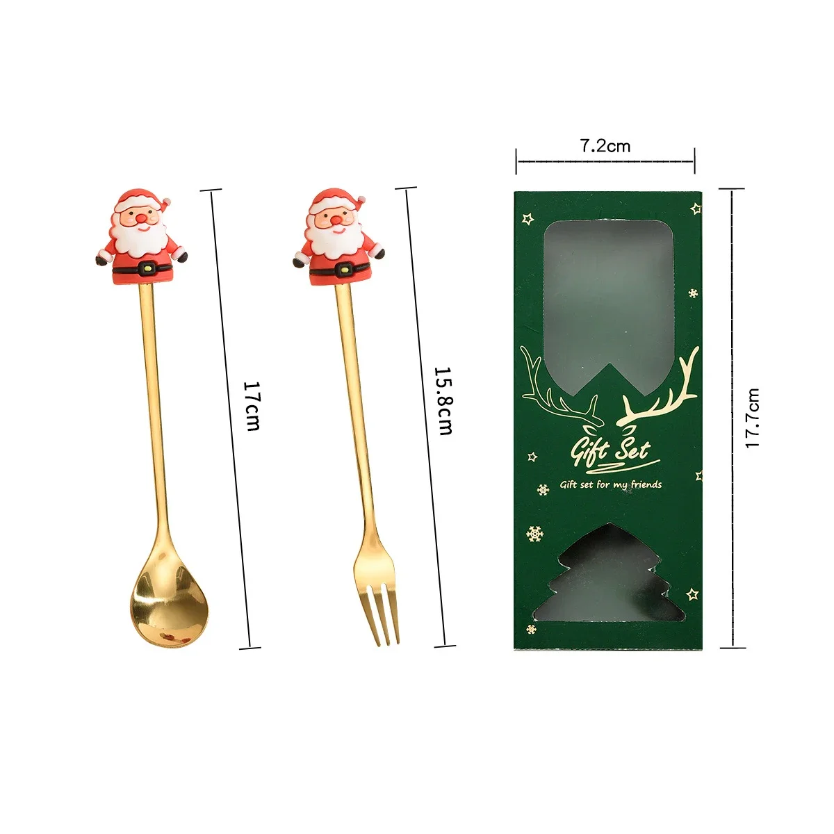 Christmas Gift 2PCS Christmas Gift Elk Christmas Tree Dessert Spoon Cutlery Spoon Fork Set Fruit Fork Coffee Spoon Cutlery
Christmas Gift 2PCS Christmas Gift Elk Christmas Tree Dessert Spoon Cutlery Spoon Fork Set Fruit Fork Coffee Spoon Cutlery