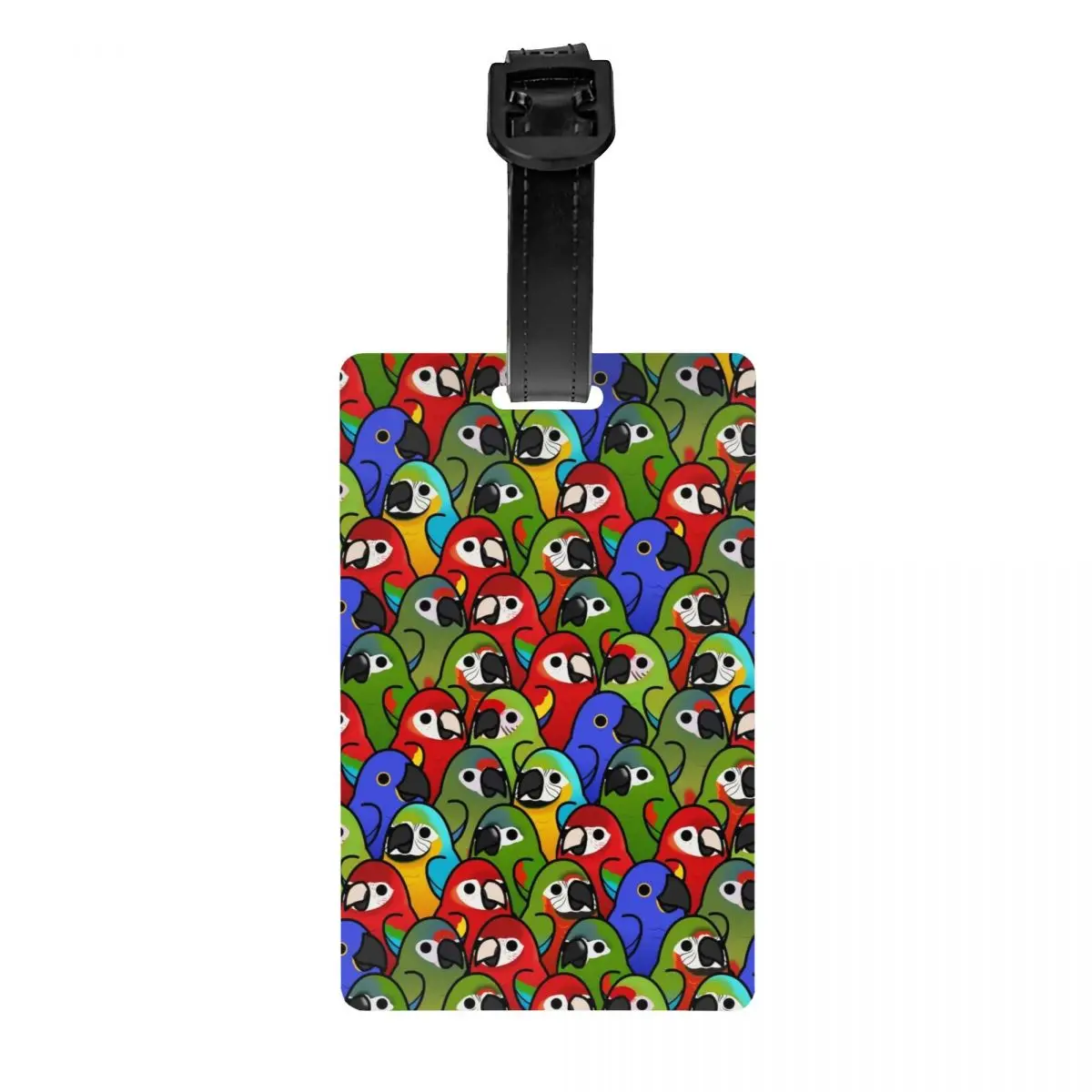 

Macaw Squad Luggage Tag for Suitcases Fashion Parrot Birds Baggage Tags Privacy Cover ID Label