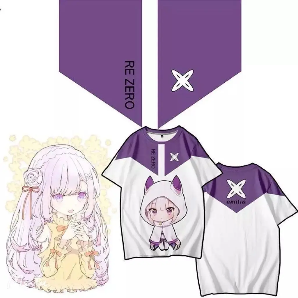 Футболка с 3D-принтом «Re:Zero Emilia», летняя модная женская футболка с круглым вырезом и коротким рукавом, женская одежда
Футболка с 3D-принтом «Re:Zero Emilia», летняя модная женская футболка с круглым вырезом и коротким рукавом, женская одежда