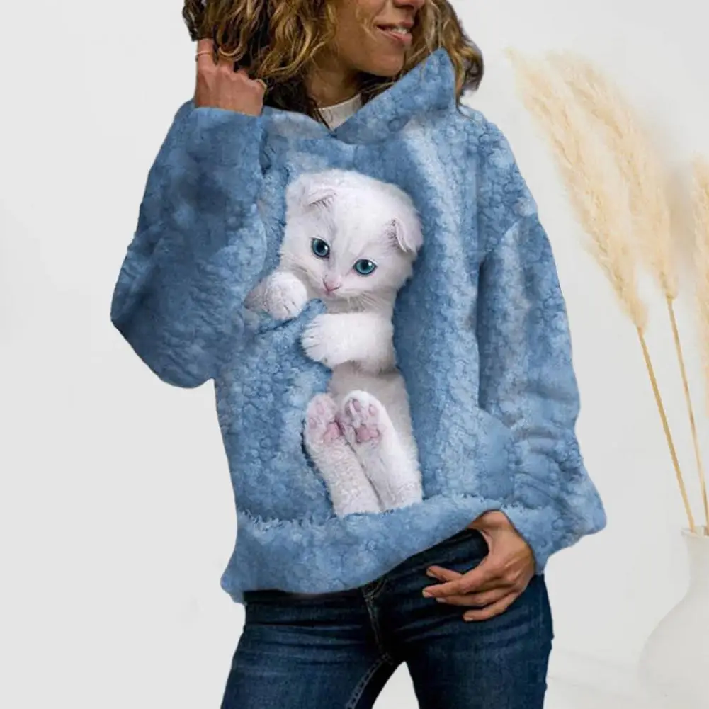 Cat Print Hoodie 3d Animal Print Women's Hoodie Plush Warm Elastic Cuffs Casual Top Autumn Winter Pullover Hoodie
Cat Print Hoodie 3d Animal Print Women's Hoodie Plush Warm Elastic Cuffs Casual Top Autumn Winter Pullover Hoodie