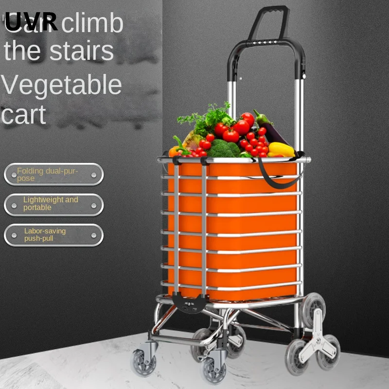

UVR High Quality Minimalist Portable Grocery Shopping Cart Roller Type Outdoor Camping Cart Durable and Climbing Small Cart