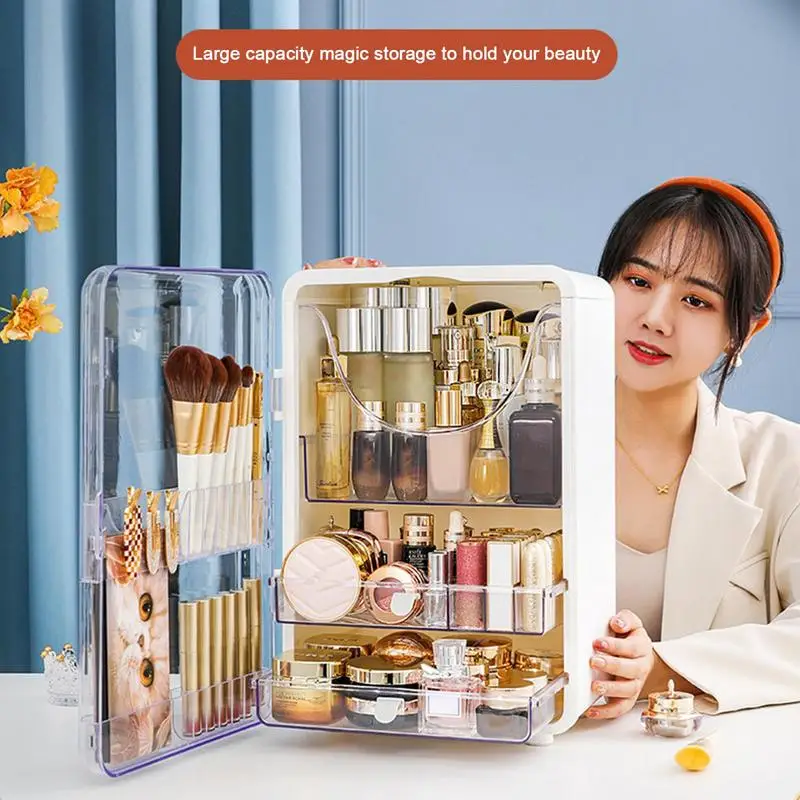 Makeup Organizer Light Luxury Desktop Cosmetic Storage Box Waterproof Cosmetics Rack Home Accessorie upgraded Makeup storage box
Makeup Organizer Light Luxury Desktop Cosmetic Storage Box Waterproof Cosmetics Rack Home Accessorie upgraded Makeup storage box