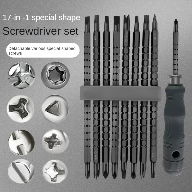 Screwdriver Set Combination Multifunctional YU Triangular Shaped Home Alloy Steel Cross Strong Magnetic Screwdriver
Screwdriver Set Combination Multifunctional YU Triangular Shaped Home Alloy Steel Cross Strong Magnetic Screwdriver