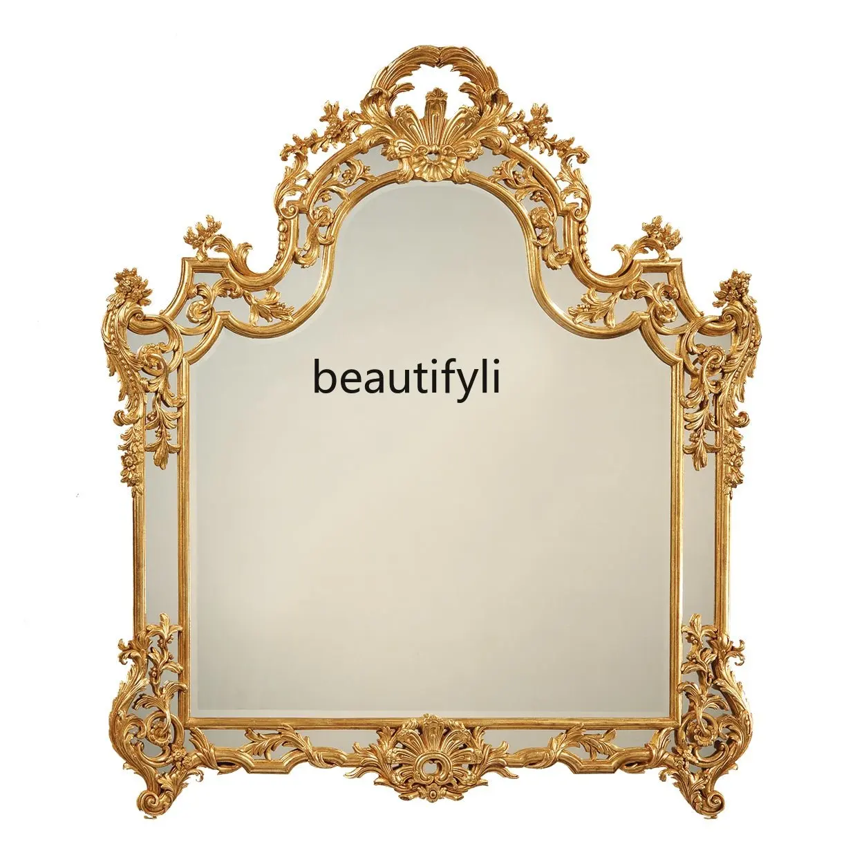 

Zq французское зеркало для макияжа, настенное резное настольное Европейское зеркало для туалетного столика, Ретро Зеркало для ванной комнаты, камин, американское декоративное зеркало
