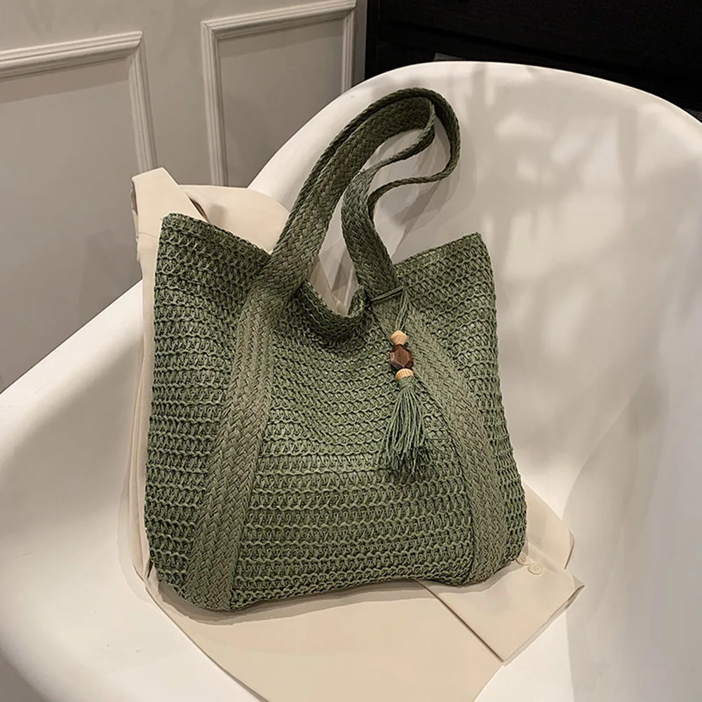 Tassel Woven Shopper Tote - Large Capacity Summer Straw Shoulder Bag 5 S46ce3e8b9acc4be499f1db63bdfa0a59c