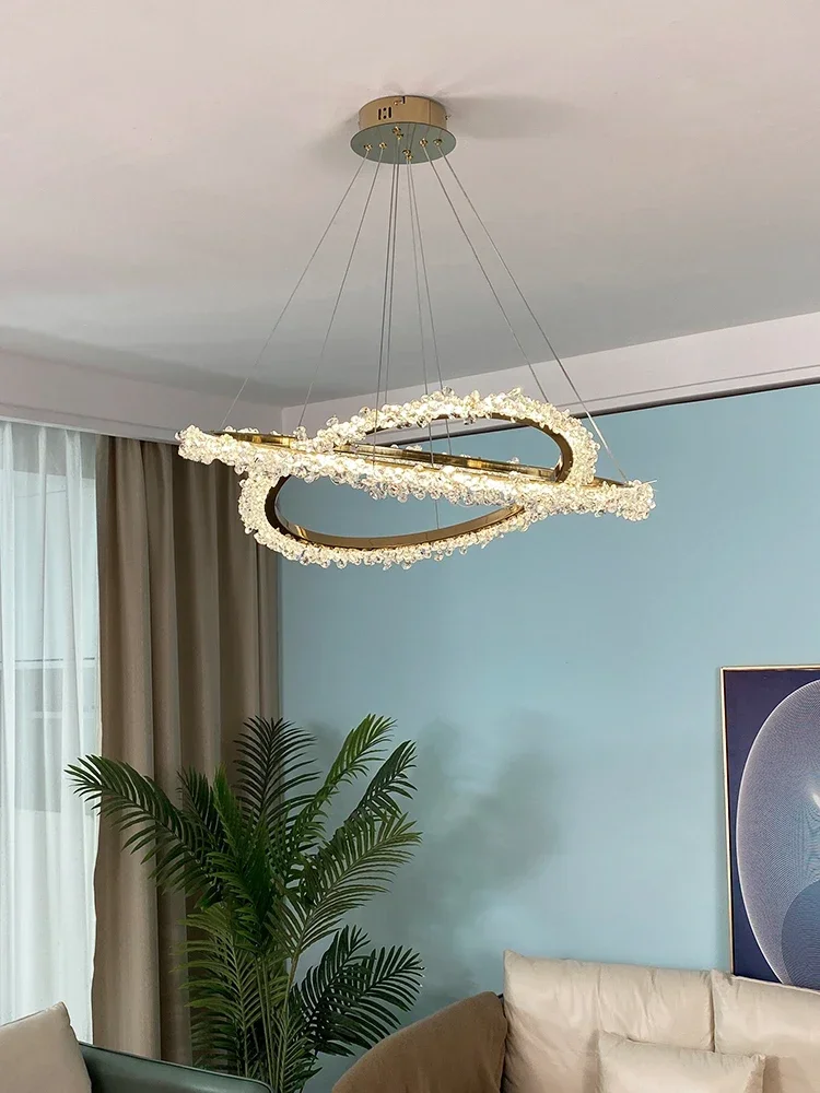 Modern Light Luxury Led Living Room Chandelier Crystal Lamp Bedroom Dining Room Chandelier Creative Circle Chandelier Nordic
Modern Light Luxury Led Living Room Chandelier Crystal Lamp Bedroom Dining Room Chandelier Creative Circle Chandelier Nordic