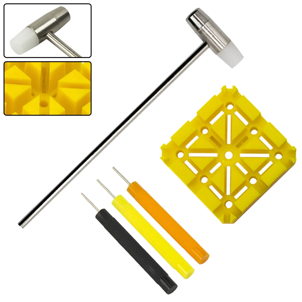5PCS Watch Repair Tool Set Bracelet Chain Pin Remover Slit Strap Hammer Punch Pins Strap Holder Repair Accessories Kit
5PCS Watch Repair Tool Set Bracelet Chain Pin Remover Slit Strap Hammer Punch Pins Strap Holder Repair Accessories Kit