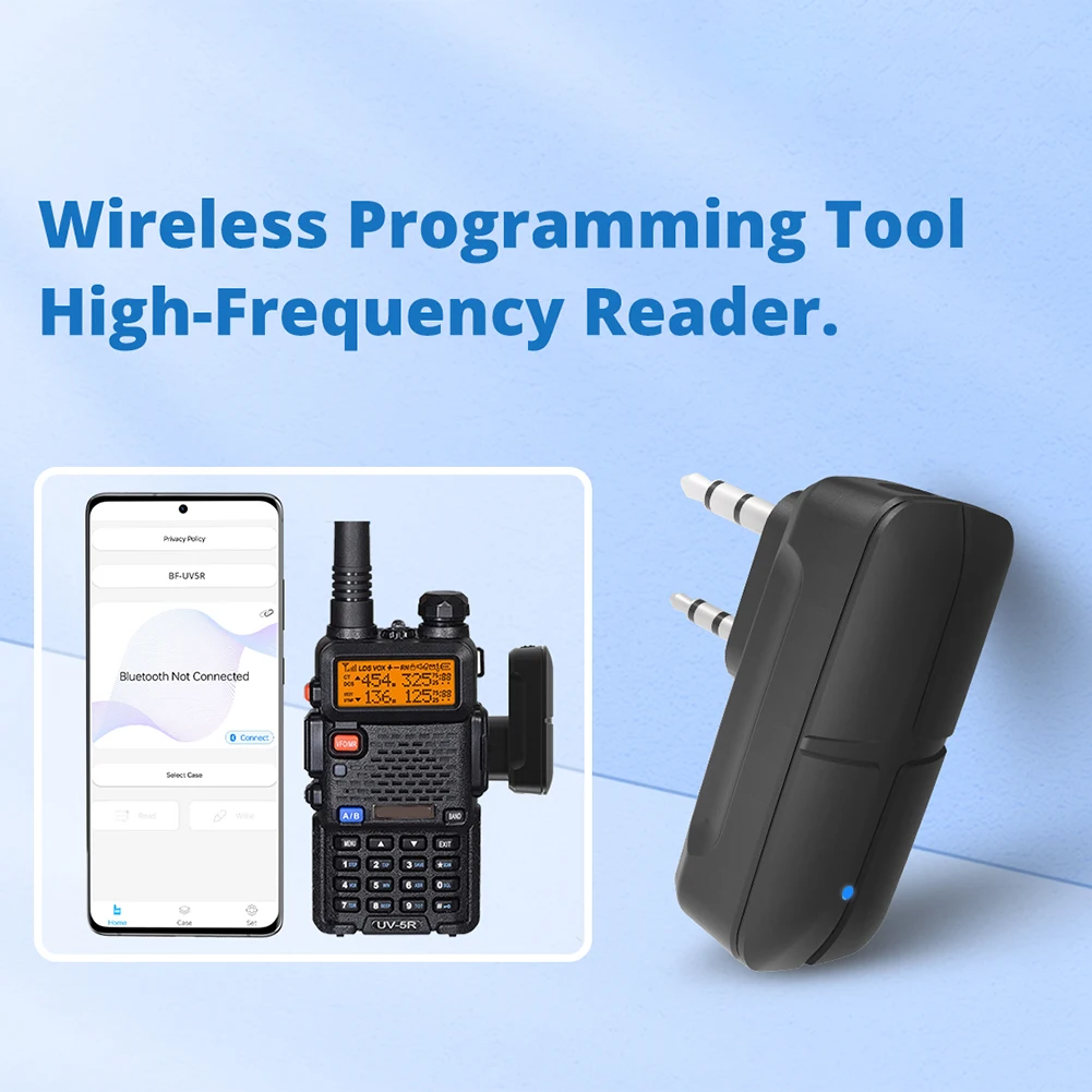 Walkie Talkie Wireless Bluetooth Programming Adapter Connector for Baofeng Radio UV-5R BF-777S/888S for Apple Android Smartphone
Walkie Talkie Wireless Bluetooth Programming Adapter Connector for Baofeng Radio UV-5R BF-777S/888S for Apple Android Smartphone