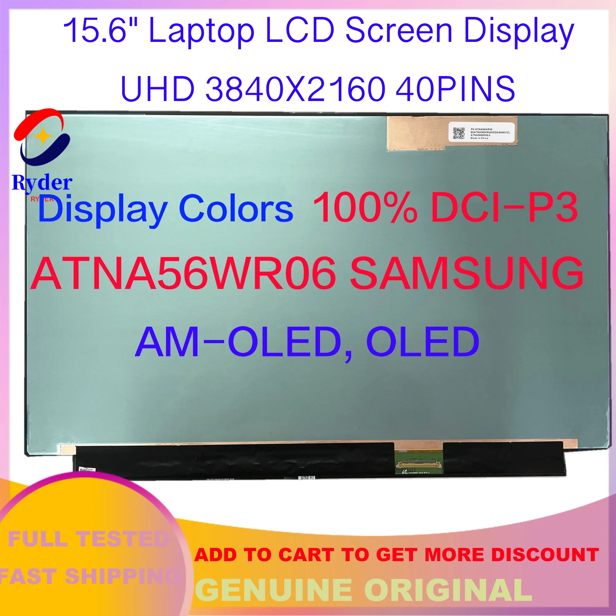 15,6-дюймовый 4K ноутбук с OLED-экраном, панель дисплея ATNA56WR06 ATNA56WR06-1 UHD 15,6*3840 EDP, 40 контактов, 2160 ATNA56WR06-0 60 Гц
15,6-дюймовый 4K ноутбук с OLED-экраном, панель дисплея ATNA56WR06 ATNA56WR06-1 UHD 15,6*3840 EDP, 40 контактов, 2160 ATNA56WR06-0 60 Гц
