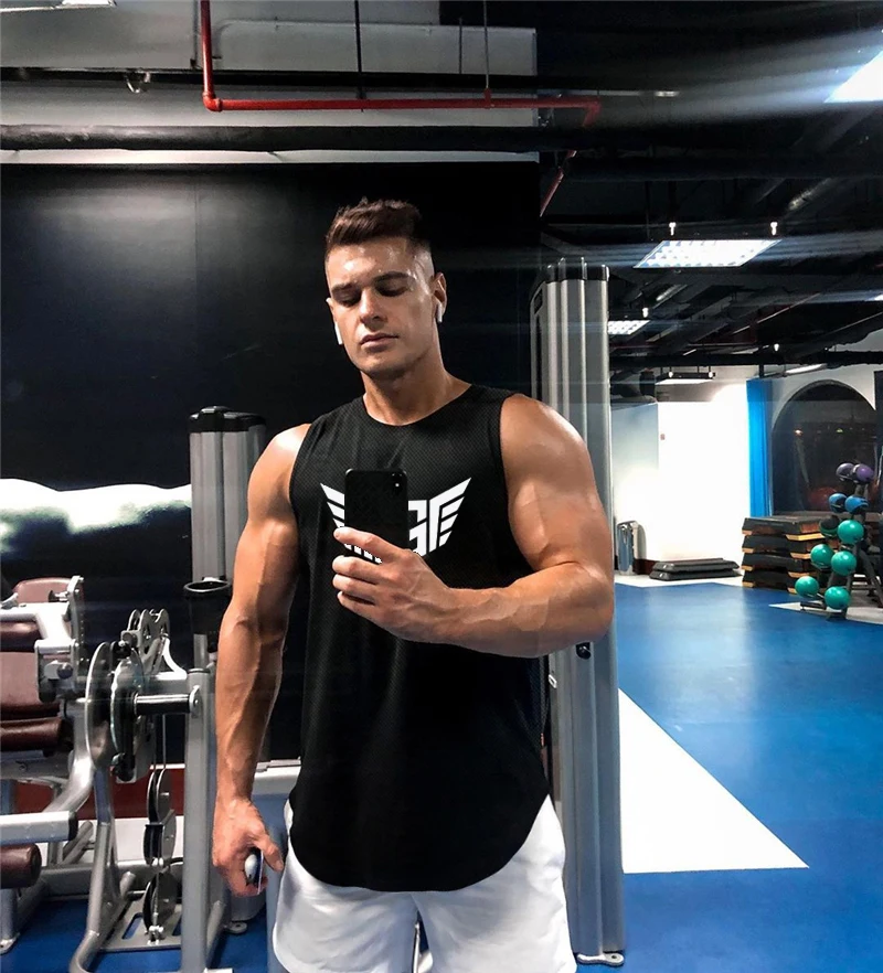 High Quality Mesh Breathable Sleeveless Shirt Men Workout Tank Top Gym Fitness Training Clothes Summer Casual Running Vest
High Quality Mesh Breathable Sleeveless Shirt Men Workout Tank Top Gym Fitness Training Clothes Summer Casual Running Vest
