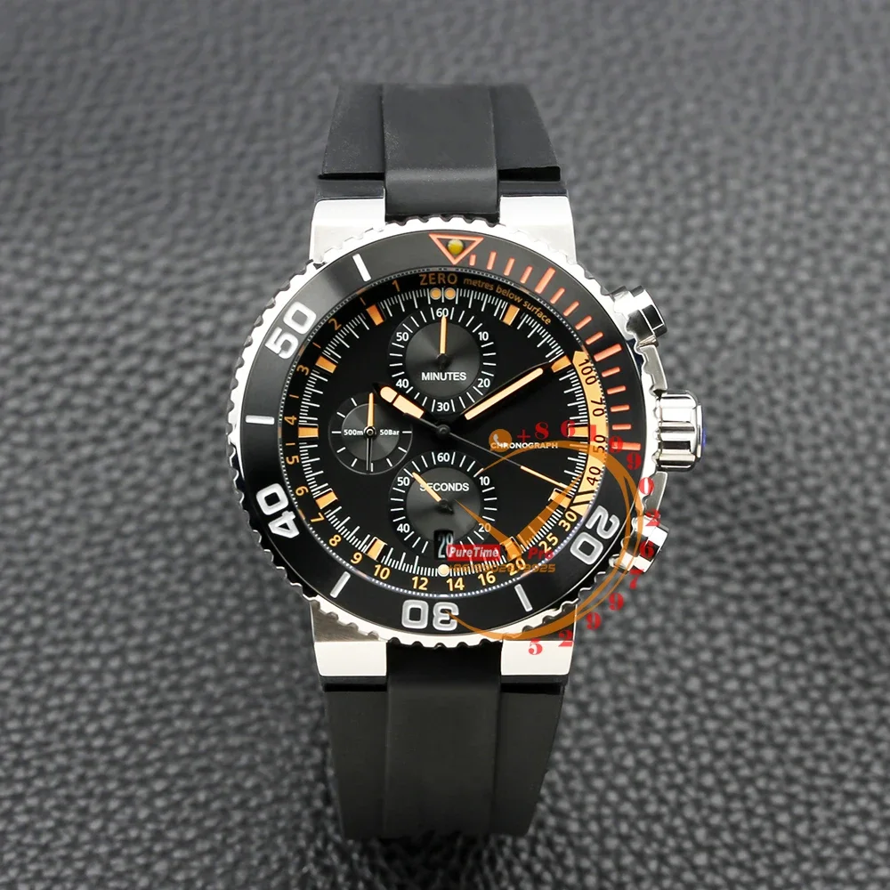 

Aquis Depth Gauge Chronograph Quartz Mens Watch ceramics Bezel Black Dial Rubber Strap 01 774 7708 4154 Luxury 2023 Puretime