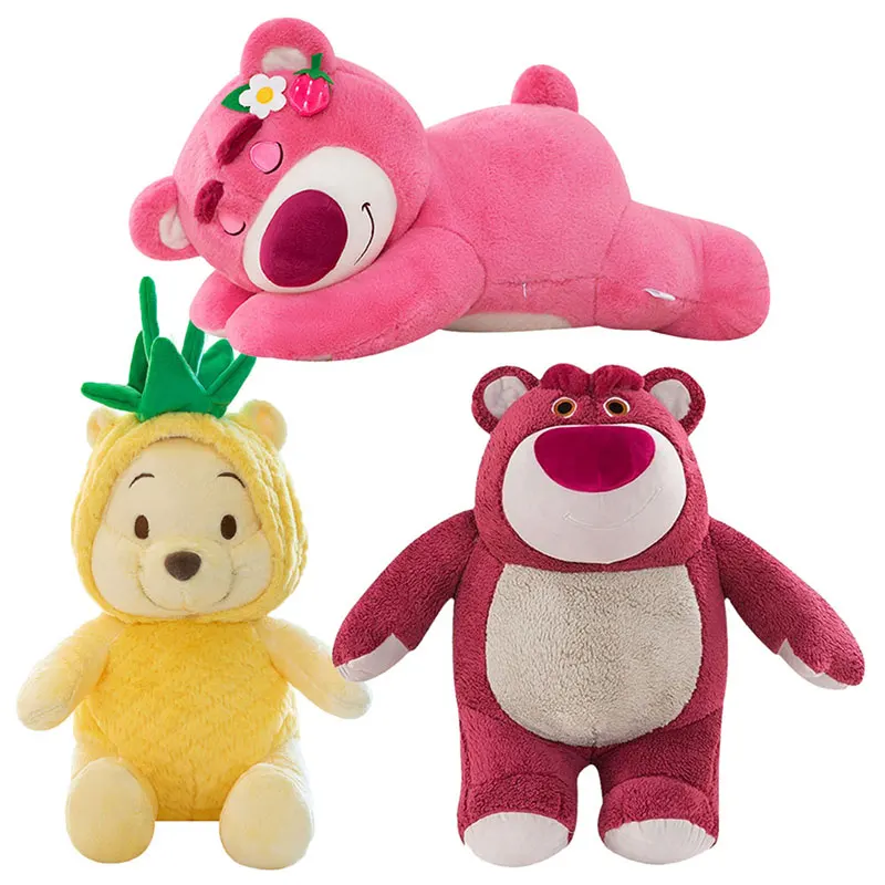 

Disney Cartoon Winnie the Pooh Plush Toys Anime Toy Story Lotso Strawberry Bear Soft Doll Kids Idea Birthday Gift Cute Bed Decor