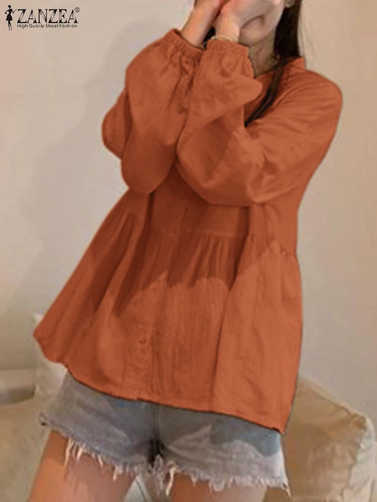ZANZEA Women Ruffled Blouses Lantern Long Sleeve Shirt Solid Fashion V-neck Tops 2024 Spring Casual Loose Stitching Pleats Tunic
ZANZEA Women Ruffled Blouses Lantern Long Sleeve Shirt Solid Fashion V-neck Tops 2024 Spring Casual Loose Stitching Pleats Tunic
