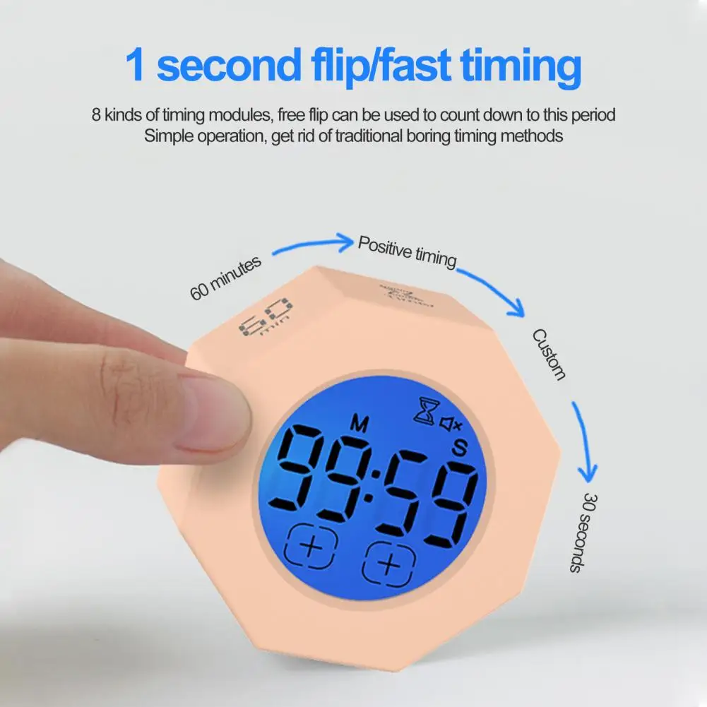 Sensor Digital Timer Octagon Digital Timer Portable Mini Digital Timer with Touch Control Led Display Flipping for Time
Sensor Digital Timer Octagon Digital Timer Portable Mini Digital Timer with Touch Control Led Display Flipping for Time
