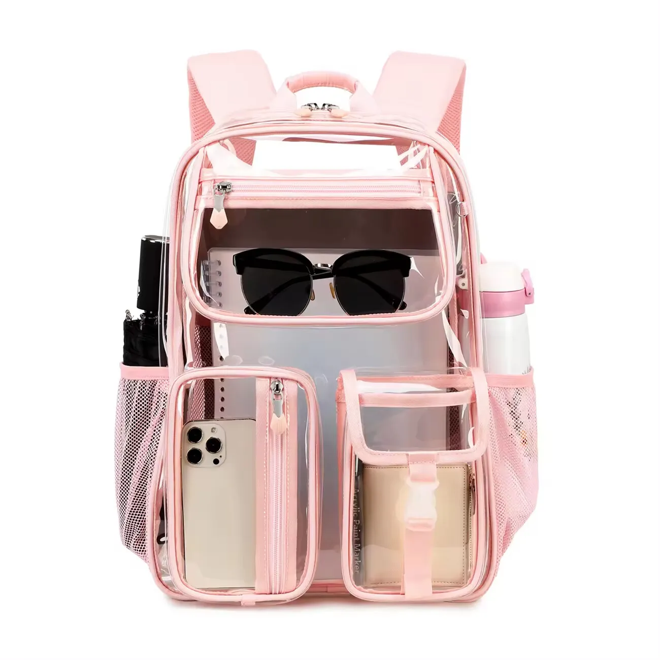MOK Transparent Jelly Backpack TPU Pink Girls Popular Color Large Capacity Bag for Middle High School Student
MOK Transparent Jelly Backpack TPU Pink Girls Popular Color Large Capacity Bag for Middle High School Student