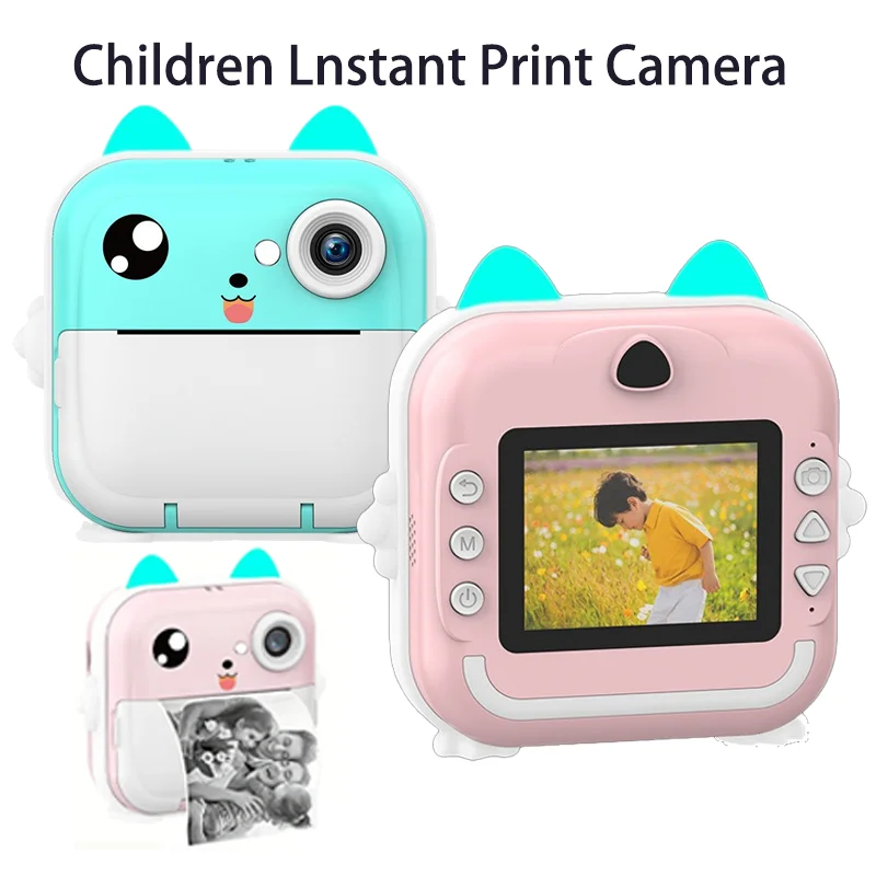 

Детская камера мгновенная печать фото Мини Цифровая видеокамера для детей печать термобумага 32G TF карта образовательные игрушки подарок Q5