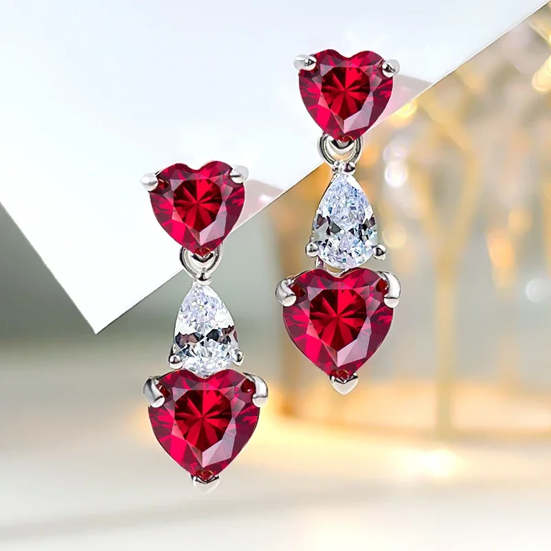 Fashionable and Luxury Love Colorful Treasure 925 Sterling Silver Earrings with High Carbon Diamond Design for Wedding
Fashionable and Luxury Love Colorful Treasure 925 Sterling Silver Earrings with High Carbon Diamond Design for Wedding