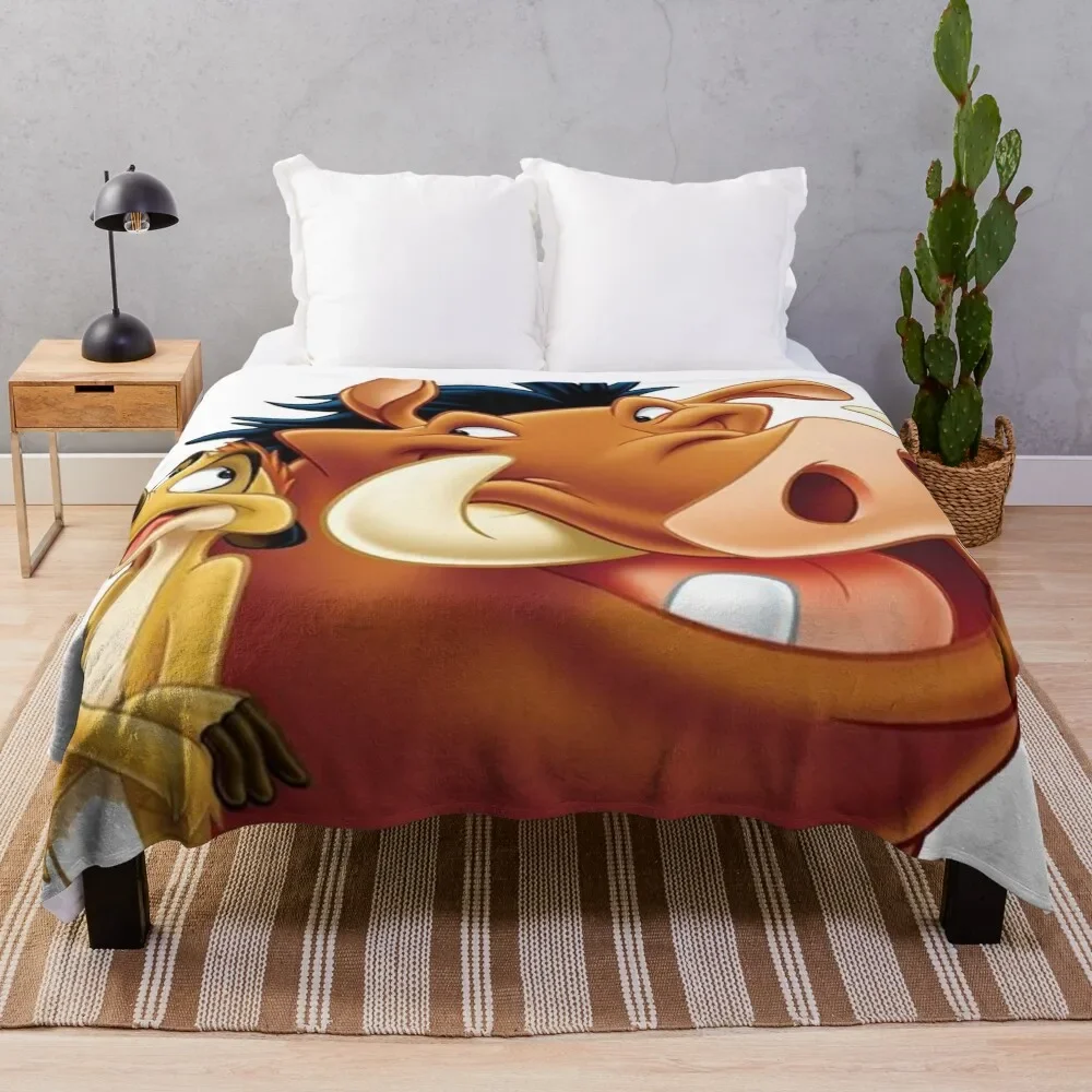 

timon and pumba Throw Blanket valentine gift ideas Winter beds Personalized Gift Blankets