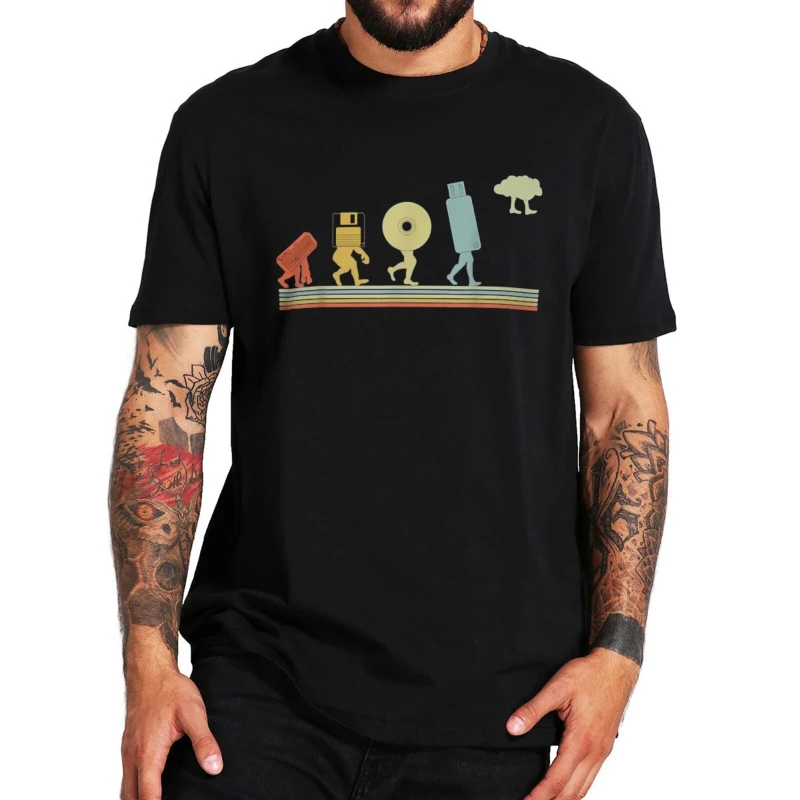 

Программируемая Винтажная Футболка Evolution Cloud программируемая футболка забавная Мужская футболка в стиле гик ботаника Повседневная Уличная одежда унисекс с коротким рукавом