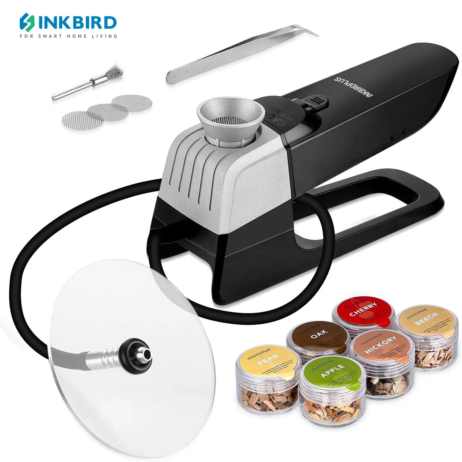 

INKBIRDPLUS Smoking Gun Food Cold Smoke Portable Meat Fish Bacon Smoker Machine with 6 Flavors Wood Chips for Sous Vide,BBQ