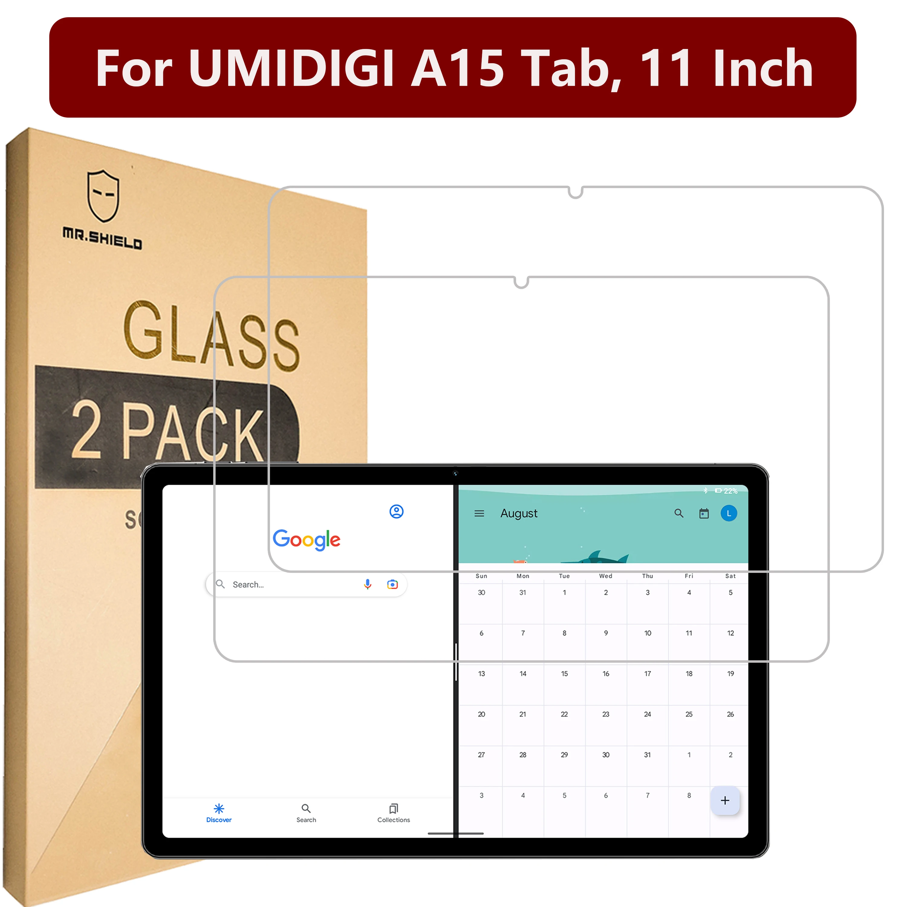 

Mr. Защитный экран совместим с UMIDIGI A15 Tab, 11 дюймов [закаленное стекло] [2 шт. в упаковке] [Японское стекло с твердостью 9H]