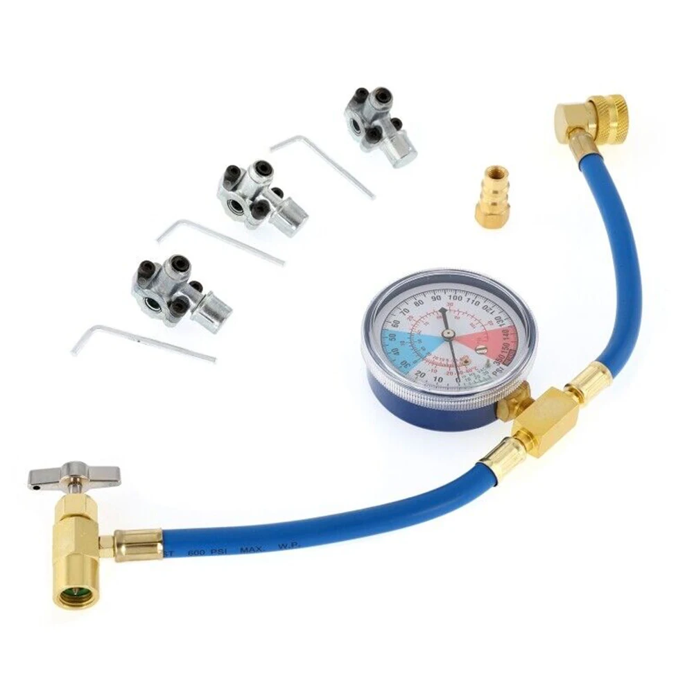 Charging Hose Set Hose Piercing Tap Valve Kits Silver W/ Pressure Gauge Metal AP4502525 For Home Use Refrigerator
Charging Hose Set Hose Piercing Tap Valve Kits Silver W/ Pressure Gauge Metal AP4502525 For Home Use Refrigerator