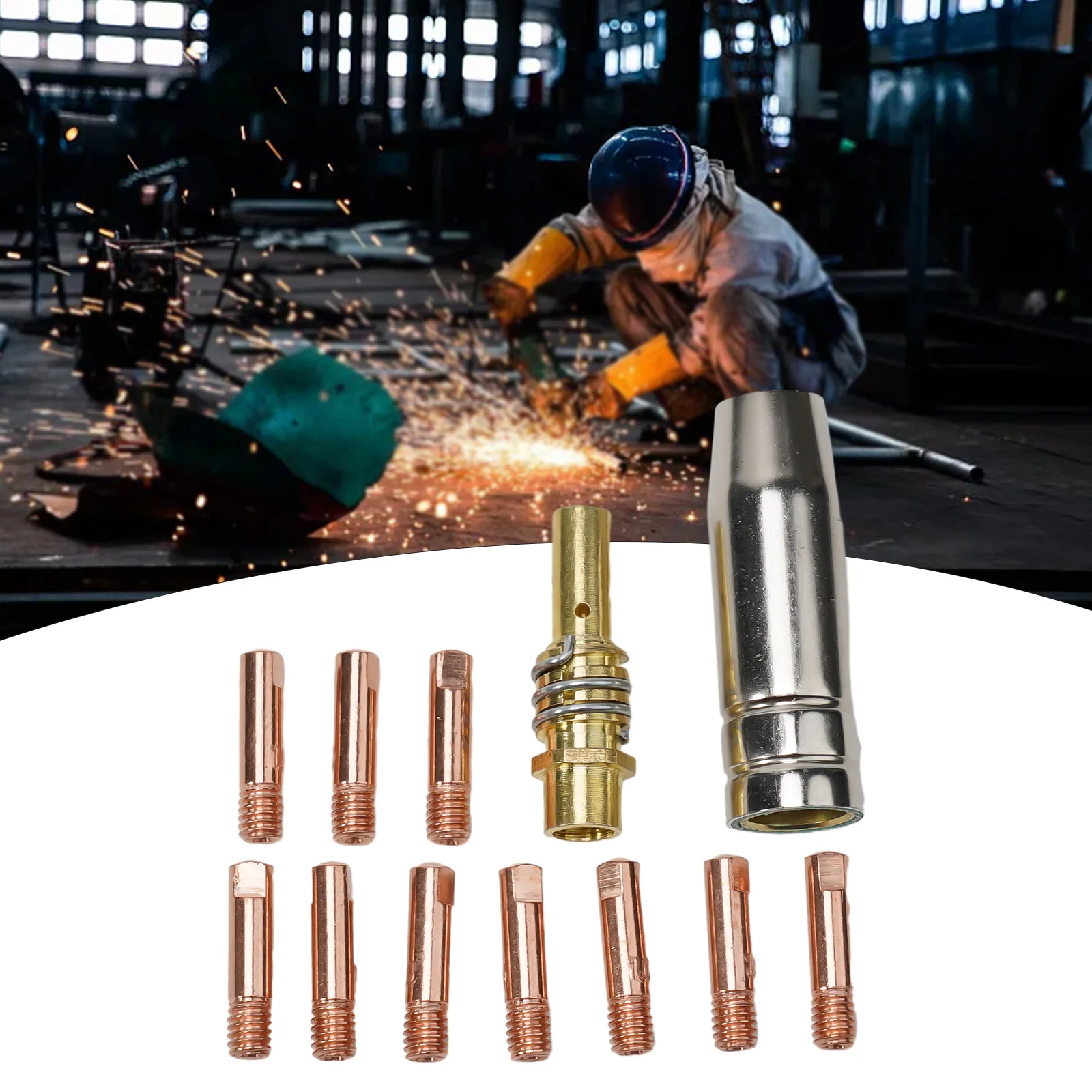 MB15 MIG Welding Nozzle Guard Contact Tip Brackets Metal Working Tools Welding Tools Welding Torch Accessories Set 0.6/0.8/1.0mm
MB15 MIG Welding Nozzle Guard Contact Tip Brackets Metal Working Tools Welding Tools Welding Torch Accessories Set 0.6/0.8/1.0mm