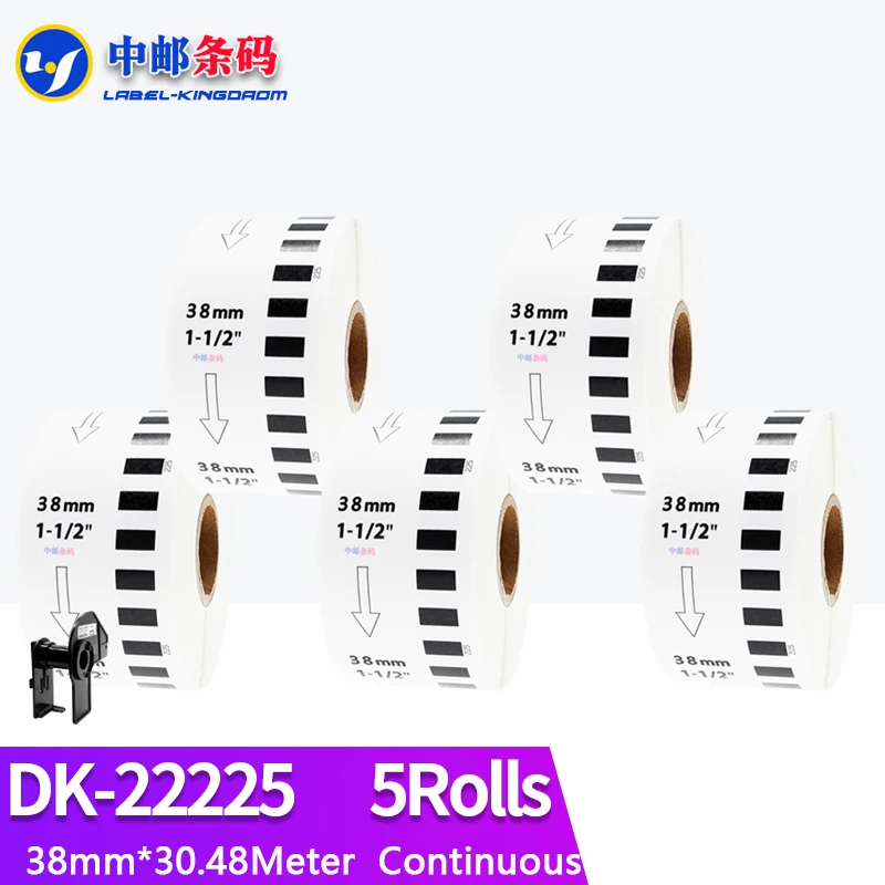 5Refill Rolls Generic DK-22225 Label 38mm*30.48M Continuous Compatible for Brother Label Printer White Color DK-2225 DK22225
5Refill Rolls Generic DK-22225 Label 38mm*30.48M Continuous Compatible for Brother Label Printer White Color DK-2225 DK22225